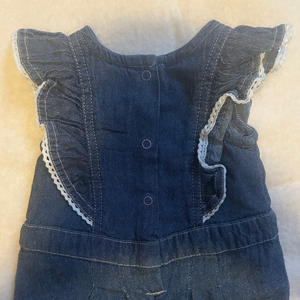Calvin Klein Navy Ruffle Romper, Size 0-3m - Picture 5 of 6